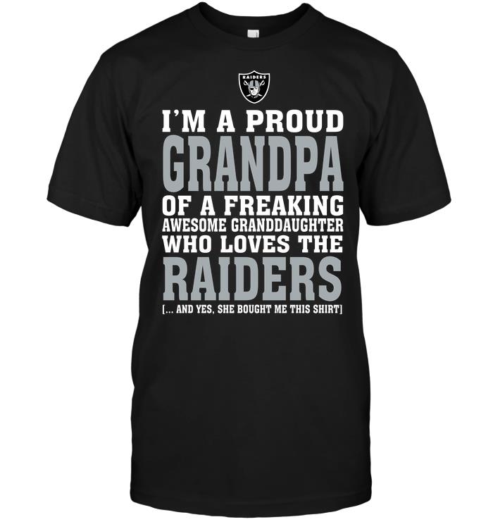 NFL Oakland Las Vergas Raiders Im A Proud Grandpa Of A Freaking Awesome Granddaughter Who Loves The Raiders Sweater Shirt Size Up To 5xl