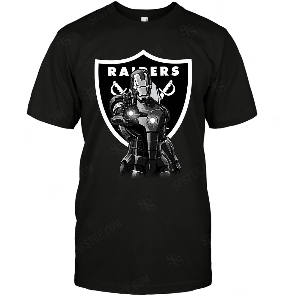 NFL Oakland Las Vergas Raiders Ironman Dc Marvel Jersey Superhero Avenger Hoodie Shirt Size Up To 5xl