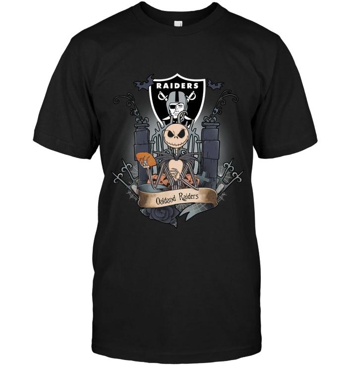 NFL Oakland Las Vergas Raiders Jack Skellington Shirt Size S-5xl