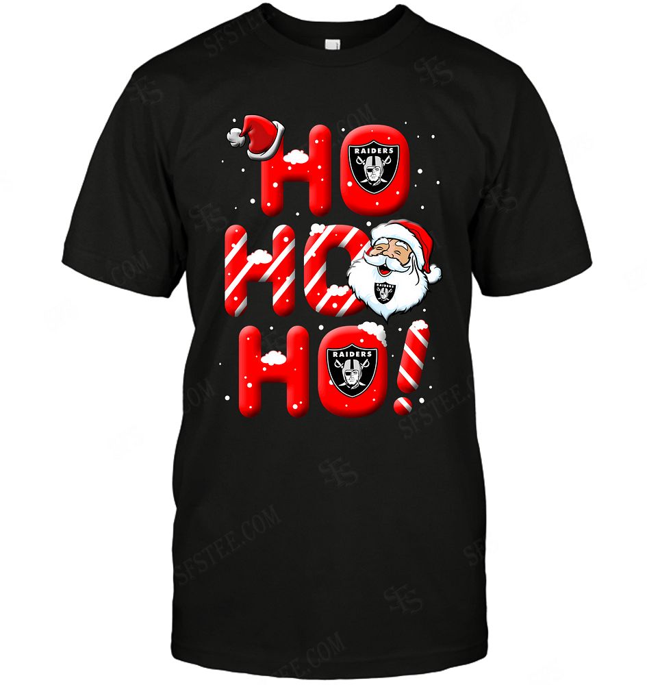 NFL Oakland Las Vergas Raiders Noel Christmas Ho Ho Ho Tank Top Shirt Tshirt For Fan