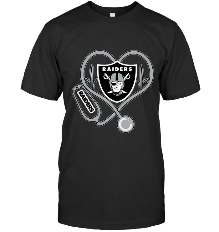 NFL Oakland Las Vergas Raiders Nurse Scope Love Heartbeat Shirt Sweater Shirt Tshirt For Fan