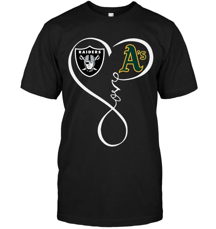 NFL Oakland Las Vergas Raiders Oakland Athletics Love Heart Shirt White Sweater Shirt Size Up To 5xl