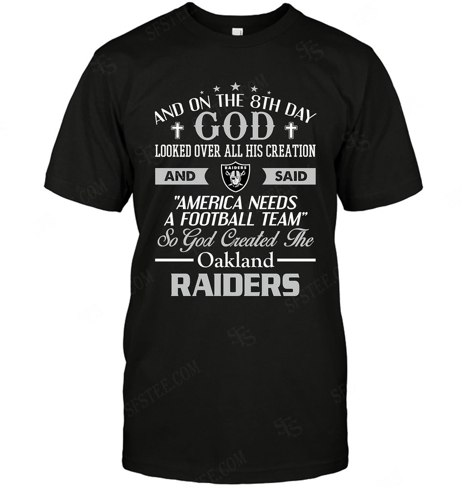 NFL Oakland Las Vergas Raiders On The 8th Day God Created My Team Tank Top Shirt Size S-5xl