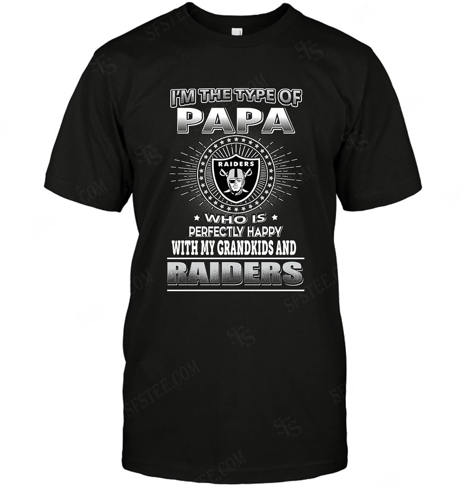 NFL Oakland Las Vergas Raiders Papa Loves Grandkids Hoodie Shirt Gift For Fan