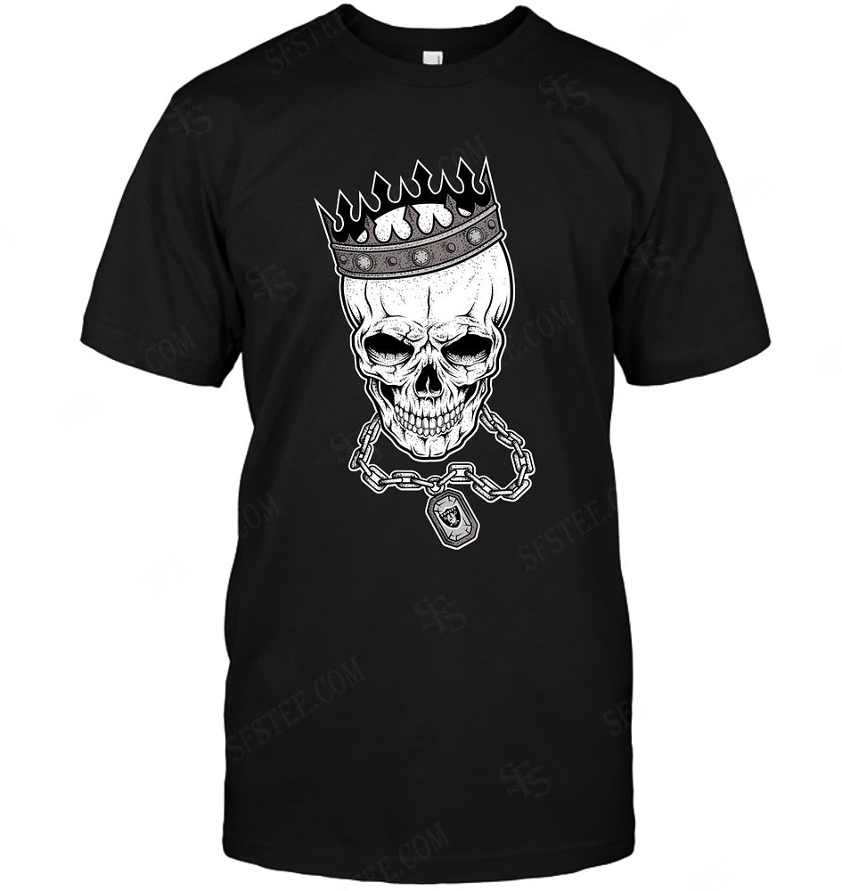 NFL Oakland Las Vergas Raiders Skull Rock With Crown Hoodie Shirt Size S-5xl