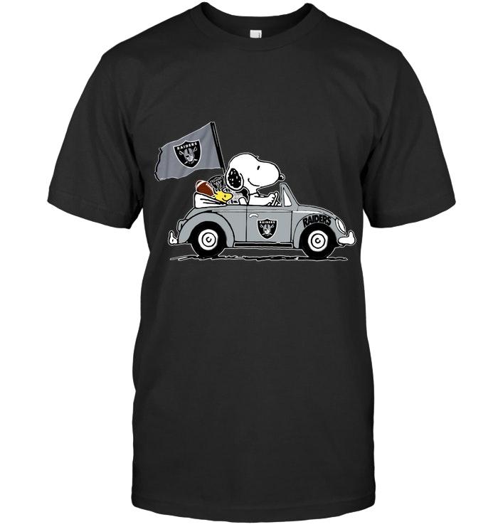 Nfl Oakland Raiders Snoopy Drives Oakland Raiders Beetle Car Fan Shirt Long Sleeve Shirt Full Size Up To 5xl