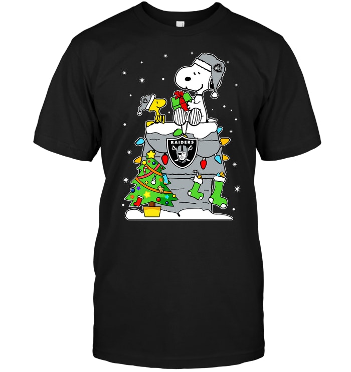 NFL Oakland Las Vergas Raiders Snoopy Woodstock Christmas Long Sleeve Shirt Tshirt For Fan