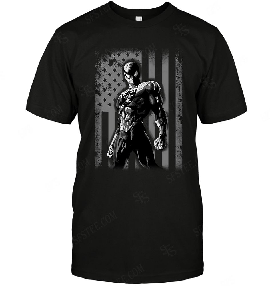 NFL Oakland Las Vergas Raiders Spiderman Flag Dc Marvel Jersey Superhero Avenger Tank Top Shirt Size Up To 5xl