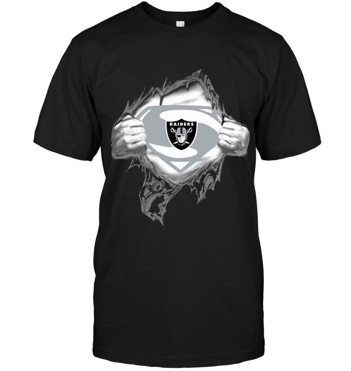 NFL Oakland Las Vergas Raiders Superman Ripped Shirt Black Tank Top Shirt Size S-5xl