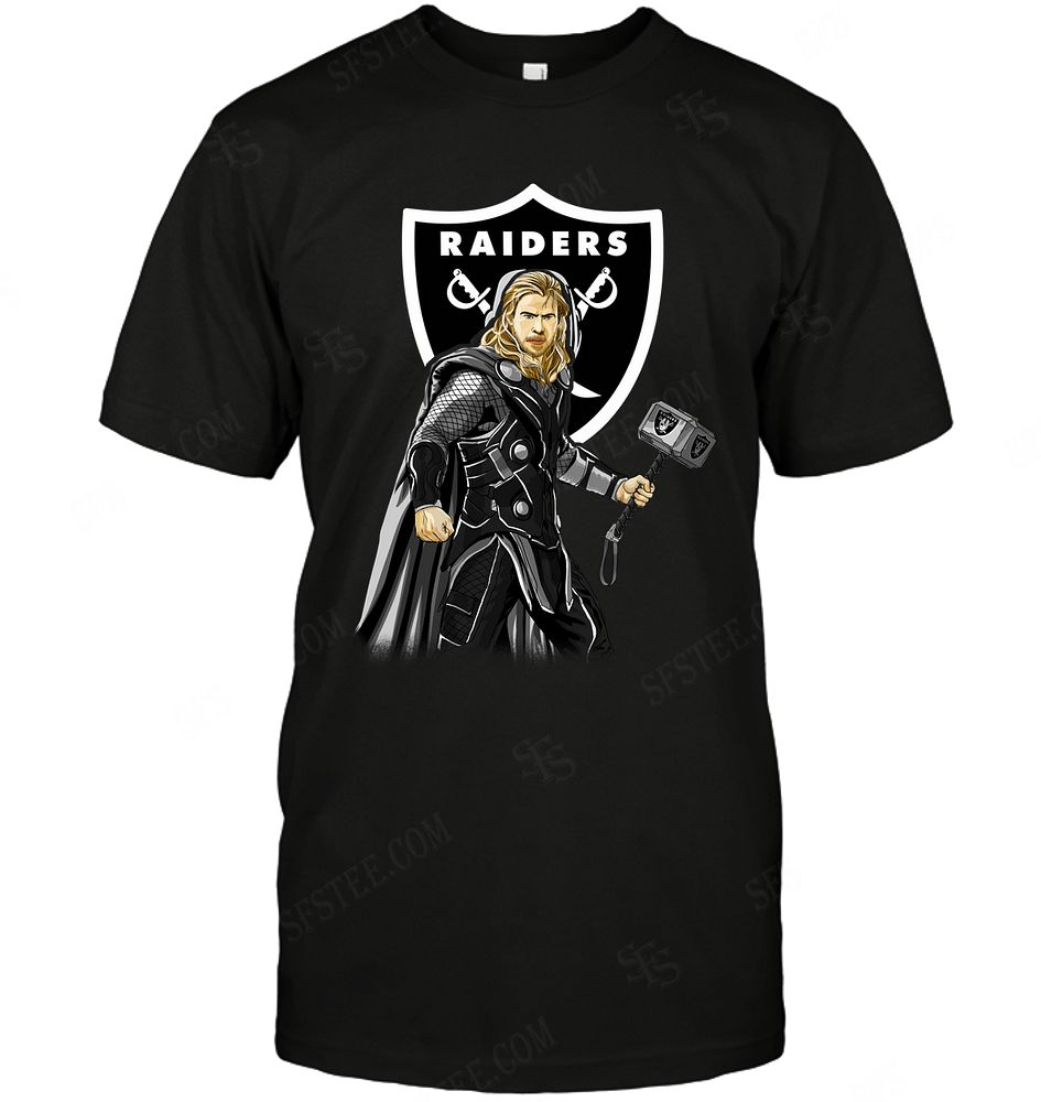 NFL Oakland Las Vergas Raiders Thor Dc Marvel Jersey Superhero Avenger Shirt Tshirt For Fan