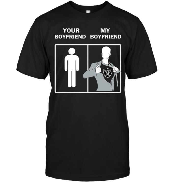 NFL Oakland Las Vergas Raiders Your Boyfriend My Boyfriend Long Sleeve Shirt Size Up To 5xl