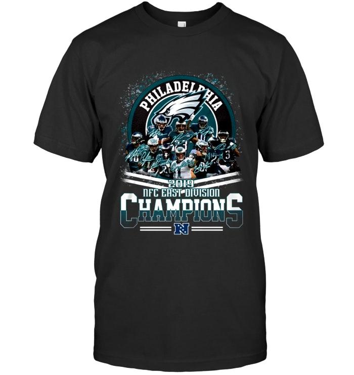 NFL Philadelphia Eagles 2019 Nfc East Division Champions Signed Shirt Tshirt For Fan