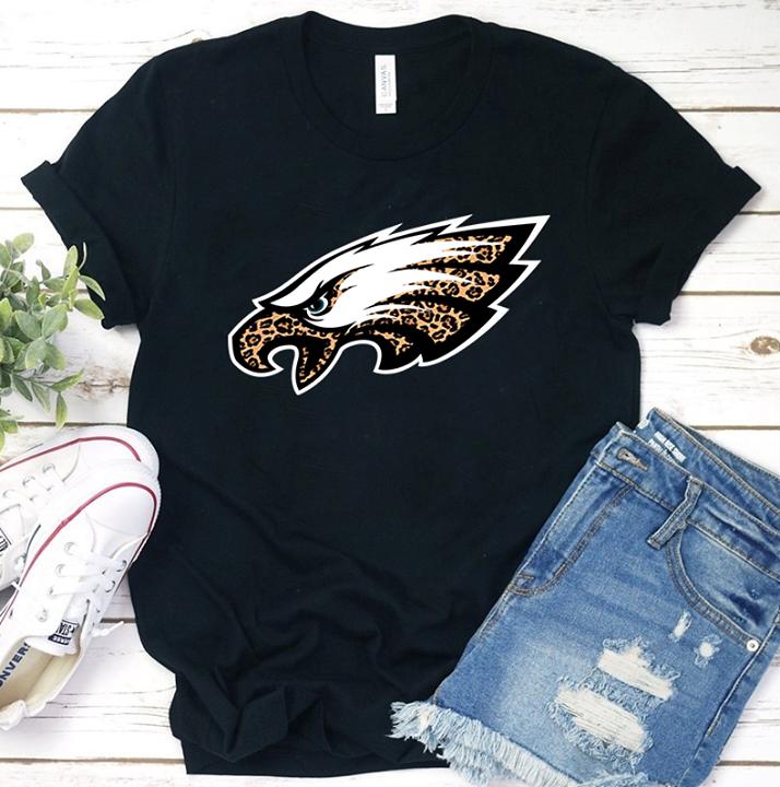 NFL Philadelphia Eagles Leopard Pattern Shirt Black Shirt Size Up To 5xl
