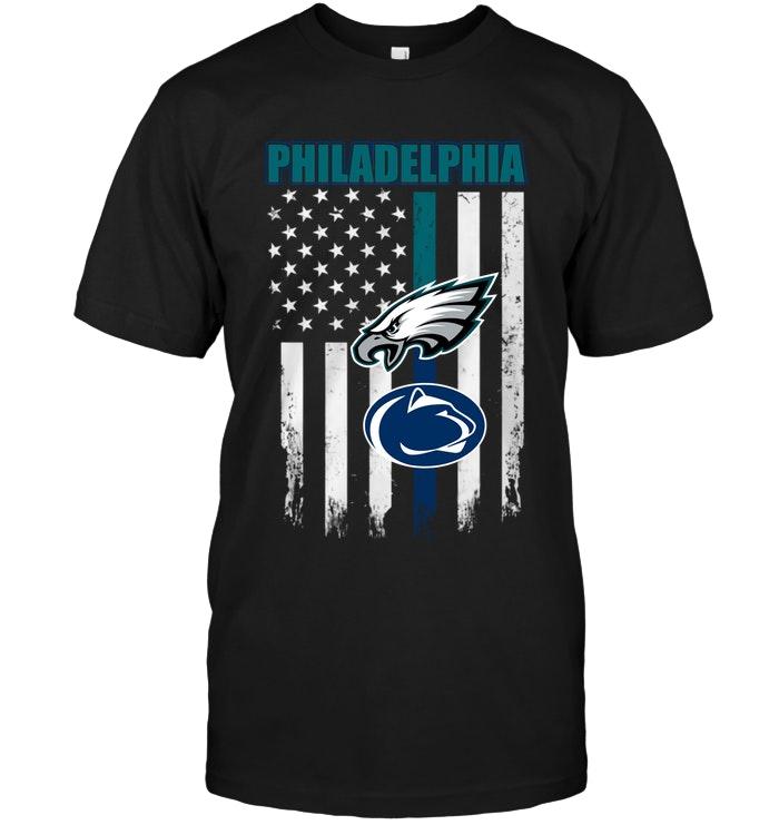 Nfl Philadelphia Eagles Philadelphia Philadelphia Eagles Penn State Nittany Lions American Flag Shirt Black Long Sleeve Plus Size Up To 5xl