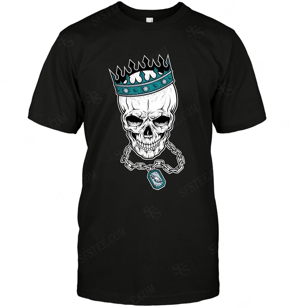 Nfl Philadelphia Eagles Skull Rock With Crown Shirt Size Up To 5xl