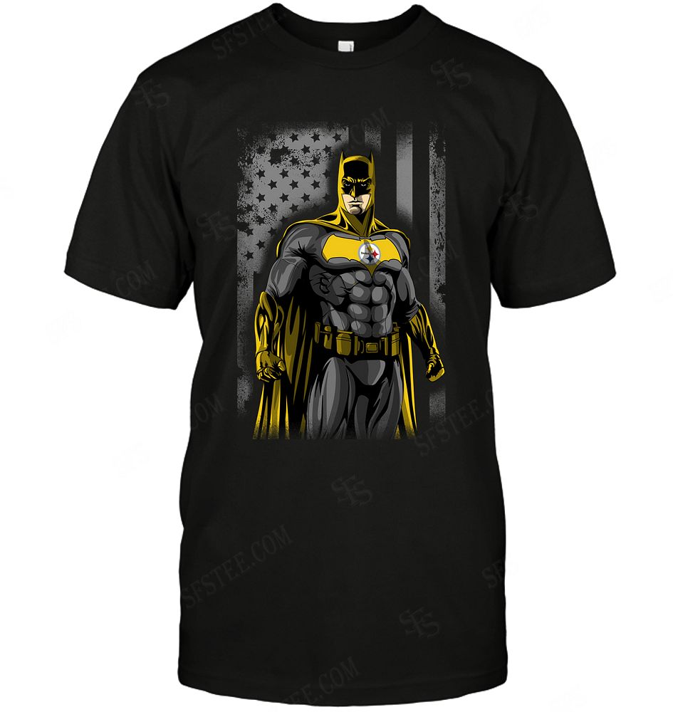 NFL Pittsburgh Steelers Batman Flag Dc Marvel Jersey Superhero Avenger Long Sleeve Shirt Size S-5xl