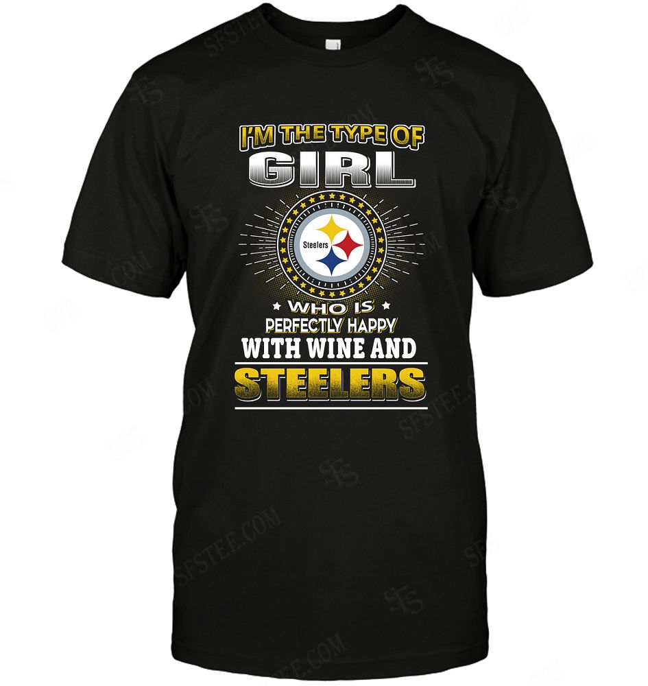 NFL Pittsburgh Steelers Girl Loves Wine Hoodie Shirt Size Up To 5xl