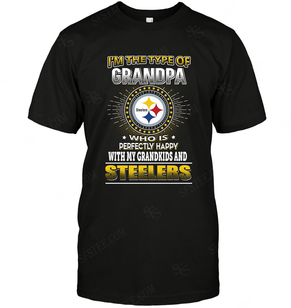 NFL Pittsburgh Steelers Grandpa Loves Grandkids Sweater Shirt Tshirt For Fan