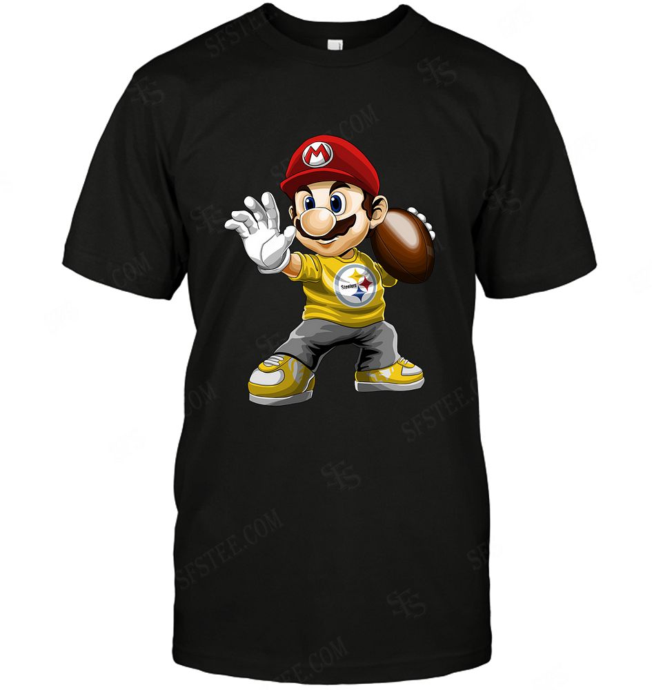 NFL Pittsburgh Steelers Mario Nintendo Shirt Tshirt For Fan