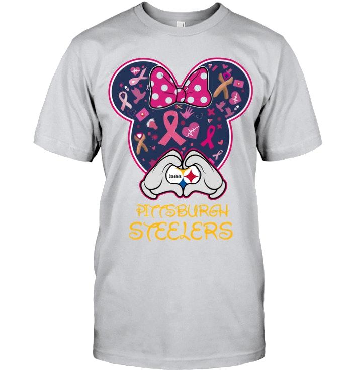 Nfl Pittsburgh Steelers Minnie Br East Cancer Love Shirt Tshirt Size Up To 5xl