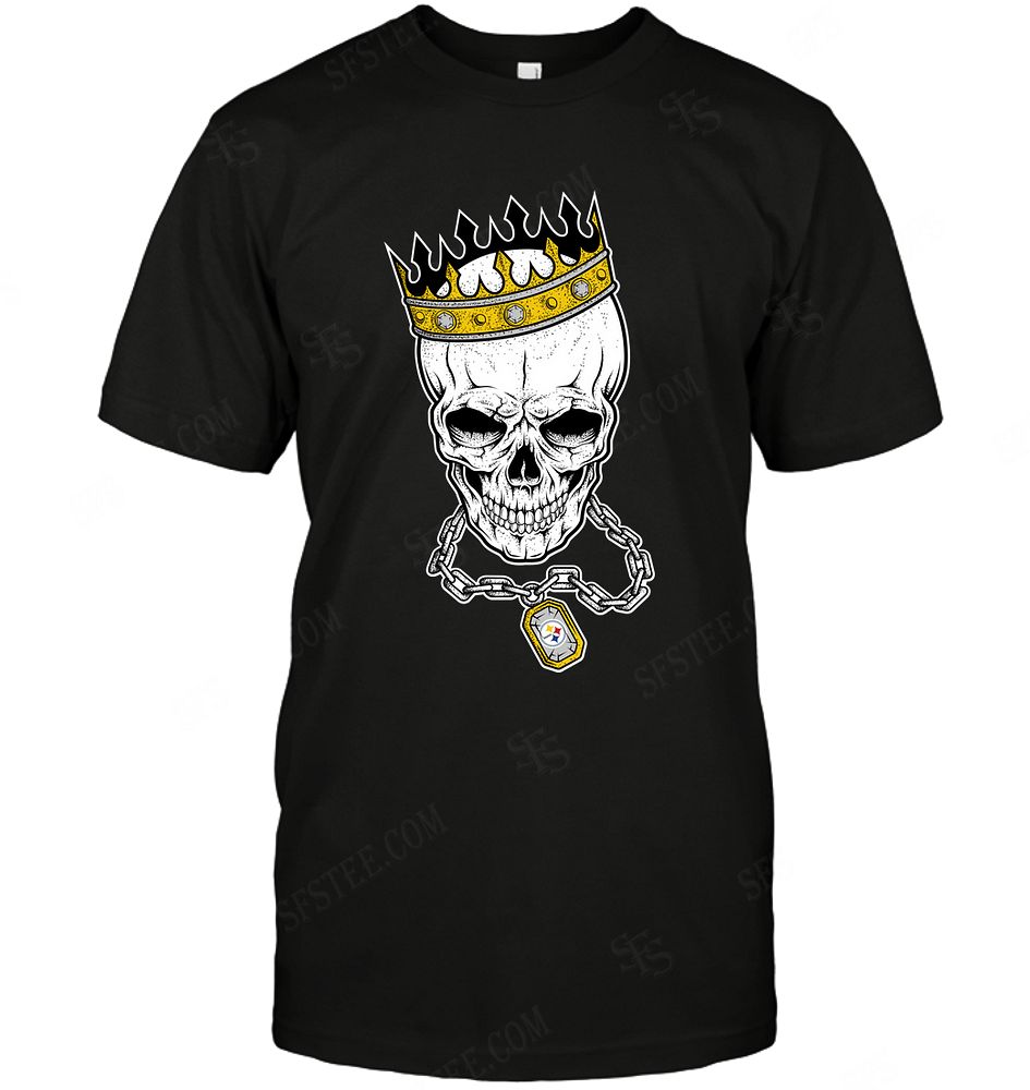 NFL Pittsburgh Steelers Skull Rock With Crown Shirt Tshirt For Fan
