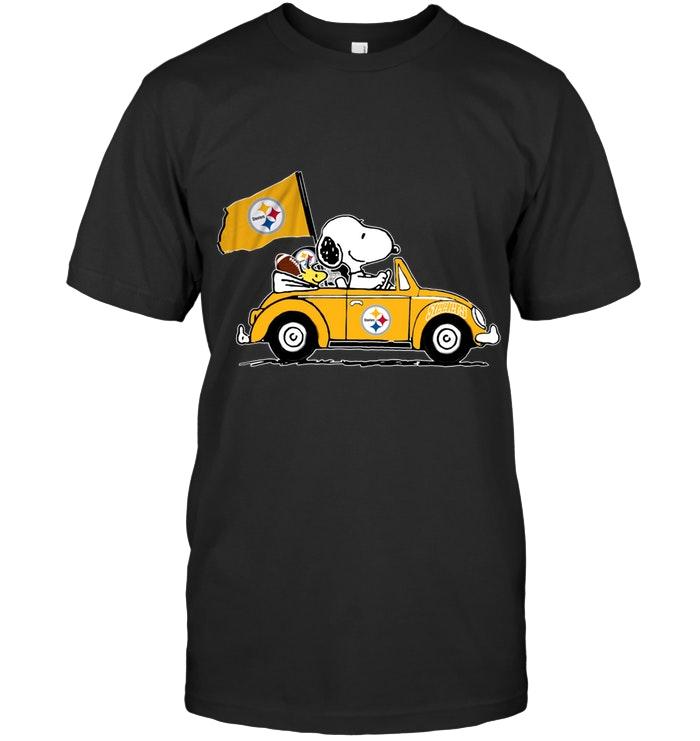 NFL Pittsburgh Steelers Snoopy Drives Pittsburgh Steelers Beetle Car Fan Shirt Size Up To 5xl