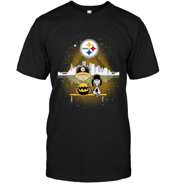 NFL Pittsburgh Steelers Snoopy Watch Pittsburgh Steelers City Star Light Shirt Black Sweater Shirt Size Up To 5xl