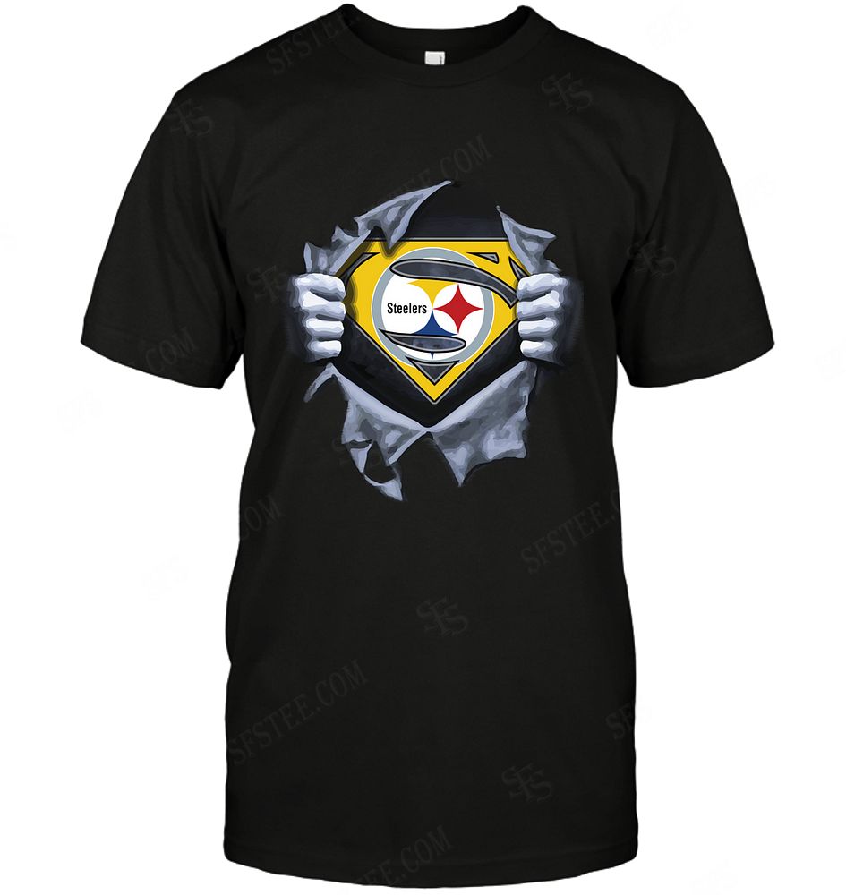 NFL Pittsburgh Steelers Superman Logo Dc Marvel Jersey Superhero Avenger Shirt Tshirt For Fan
