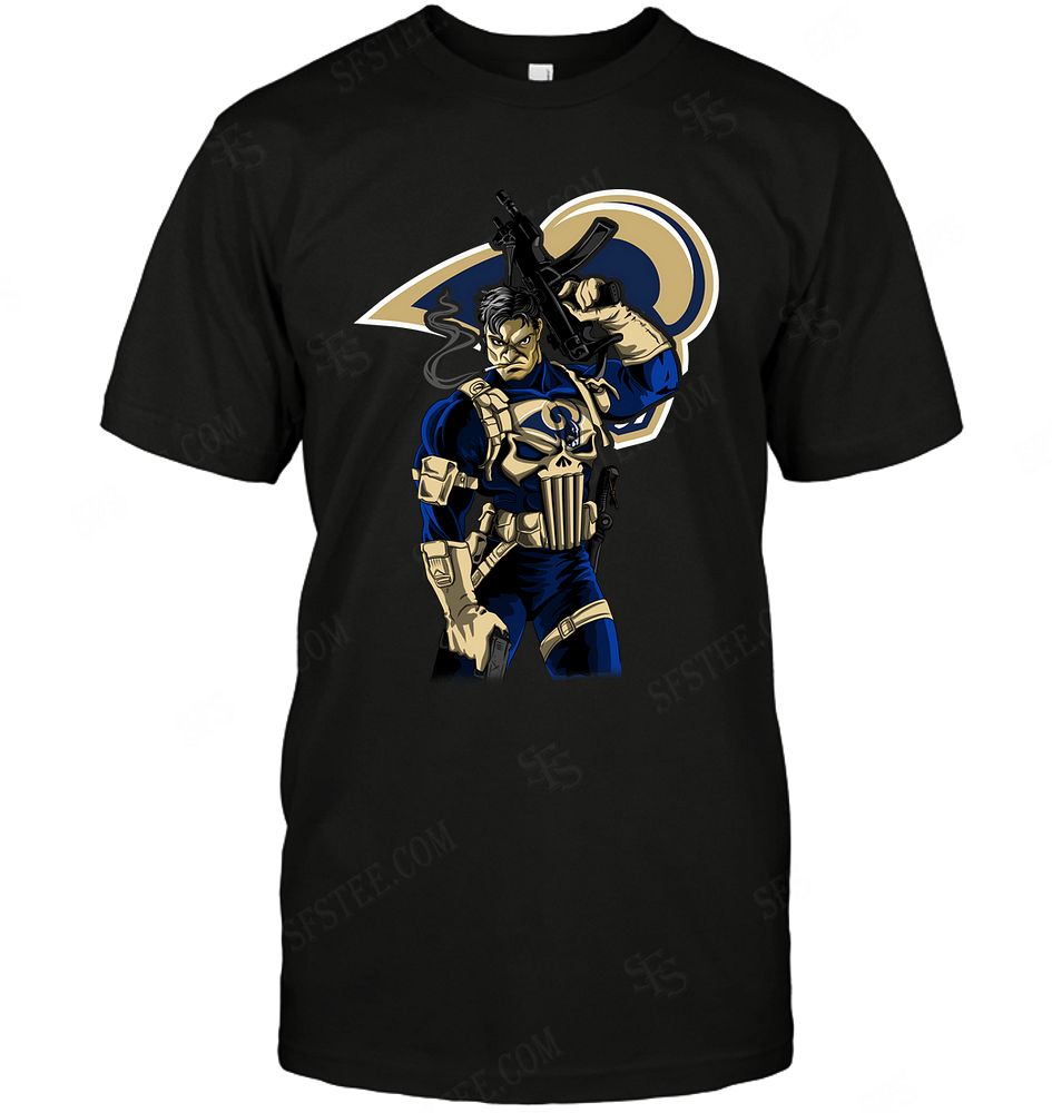 NFL St Louis Rams Punisher Dc Marvel Jersey Superhero Avenger Hoodie Shirt Size S-5xl