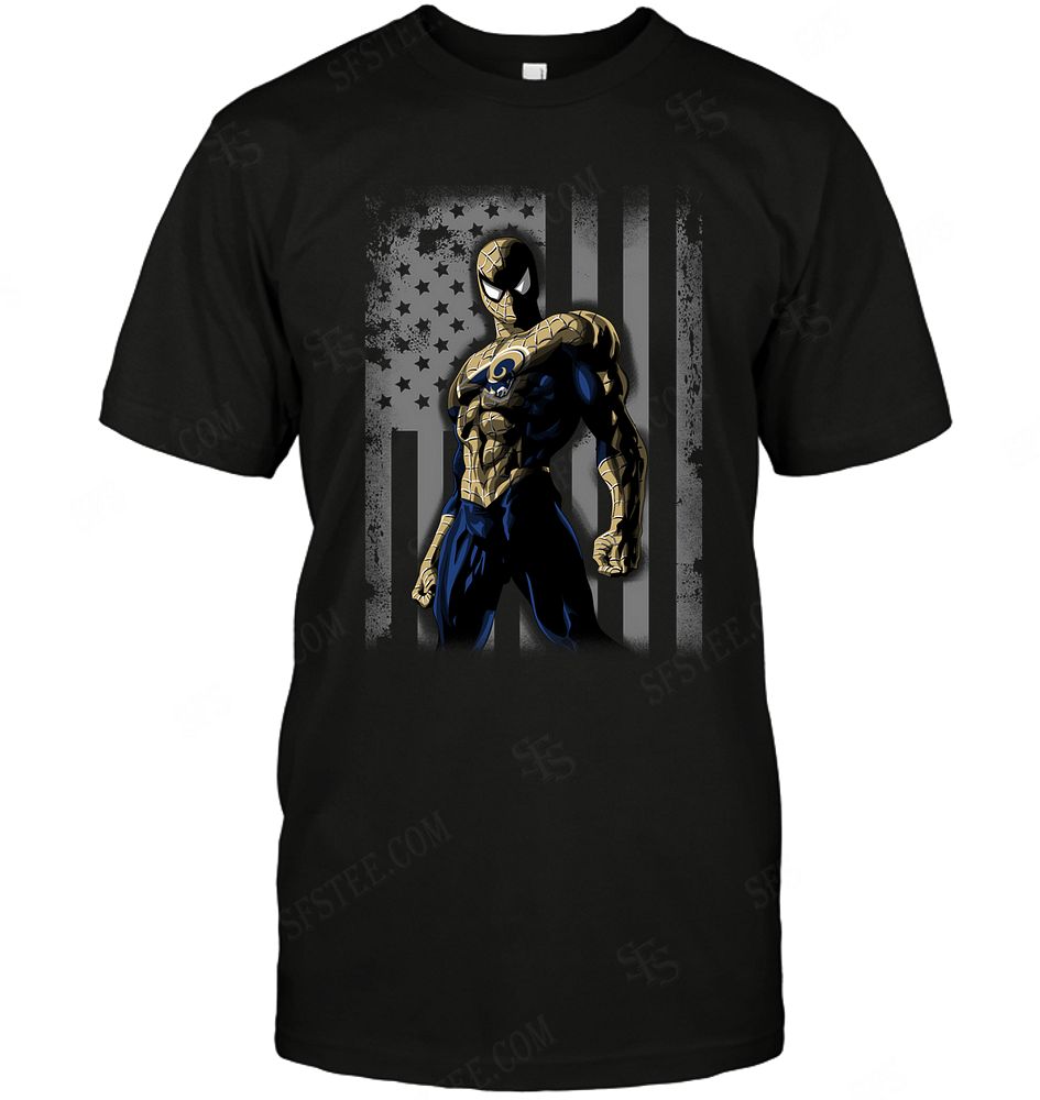 NFL St Louis Rams Spiderman Flag Dc Marvel Jersey Superhero Avenger Shirt Tshirt For Fan