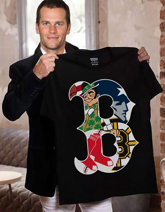 NHL Boston Bruins Boston Sport Teams Boston Celtics New England Patriots Boston Bruins Boston Red Sox B Shaped Long Sleeve Shirt Size S-5xl