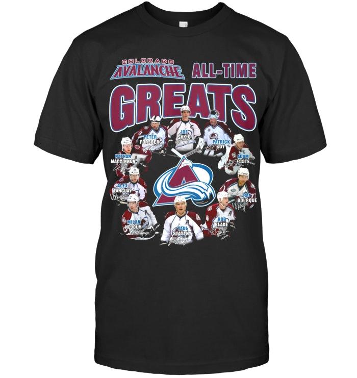 Nhl Colorado Avalanche All Time Greats Signed T Shirt Hoodie Plus Size Up To 5xl