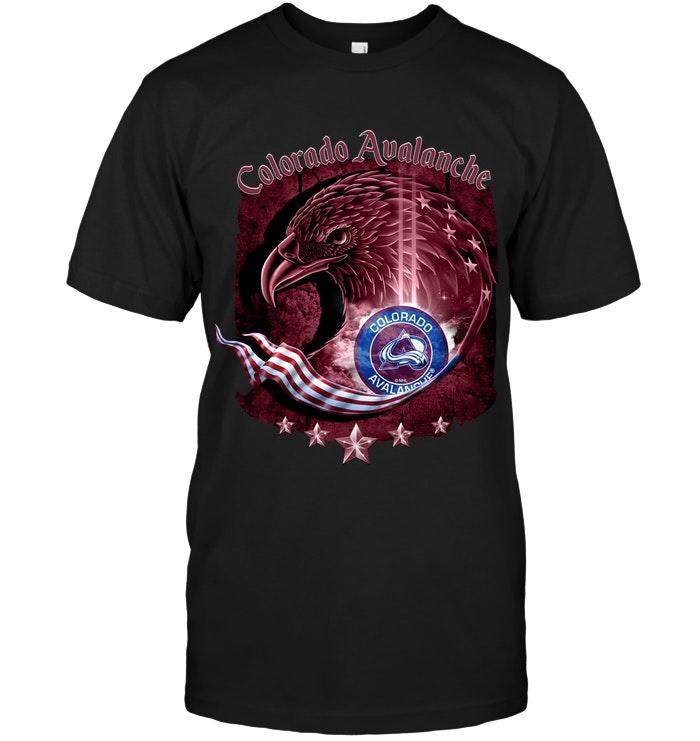 Nhl Colorado Avalanche Eagle American Flag Shirt Long Sleeve Size Up To 5xl