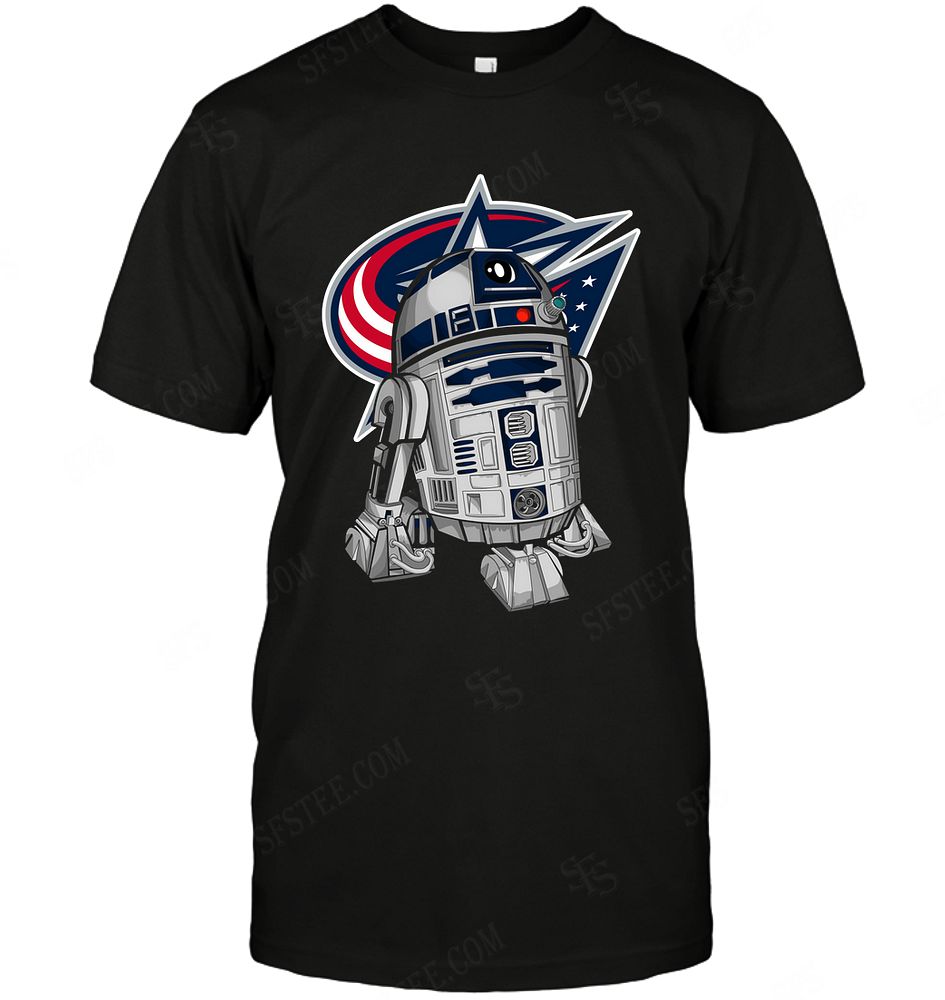 Nhl Columbus Blue Jackets R2d2 Star Wars Size Up To 5xl