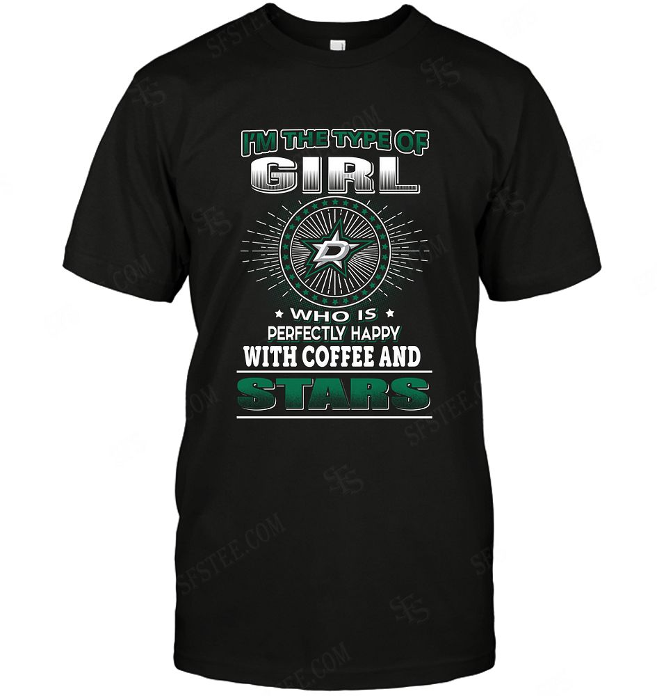 NHL Dallas Stars Girl Loves Coffee Hoodie Shirt Size S-5xl