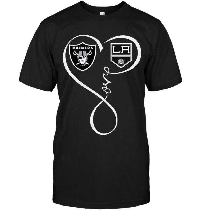 NHL Los Angeles Kings Oakland Las Vergas Raiders Los Angeles Kings Love Heart Shirt Gift For Fan
