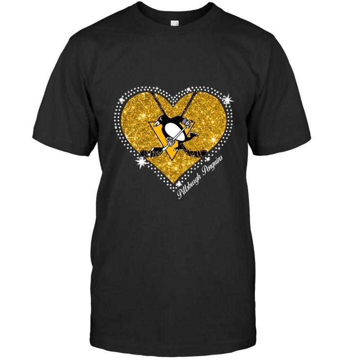 Nhl Pittsburgh Penguins Heart Glitter Pattern Fan Shirt Tank Top Plus Size Up To 5xl