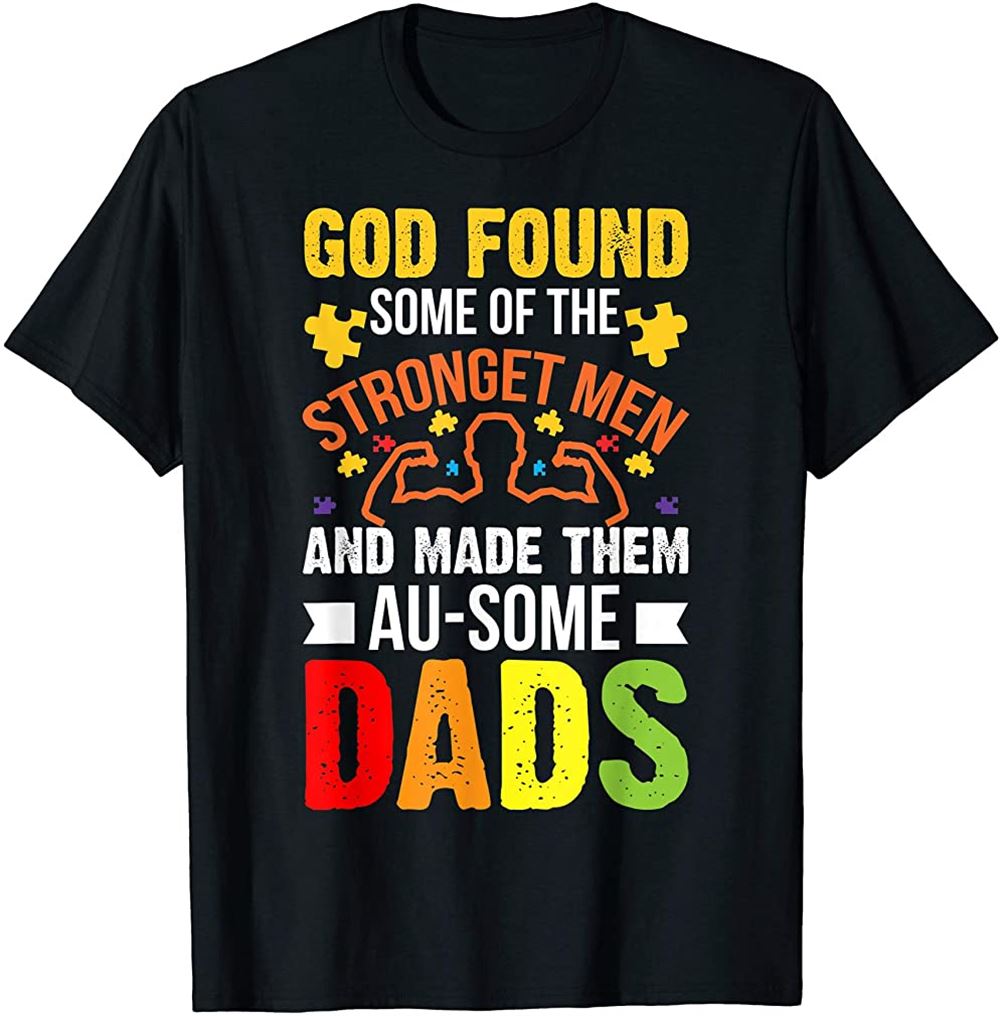 Au-some Dads - Autism Puzzle Autistic Father Support Gift T-shirt Size Up To 5xl