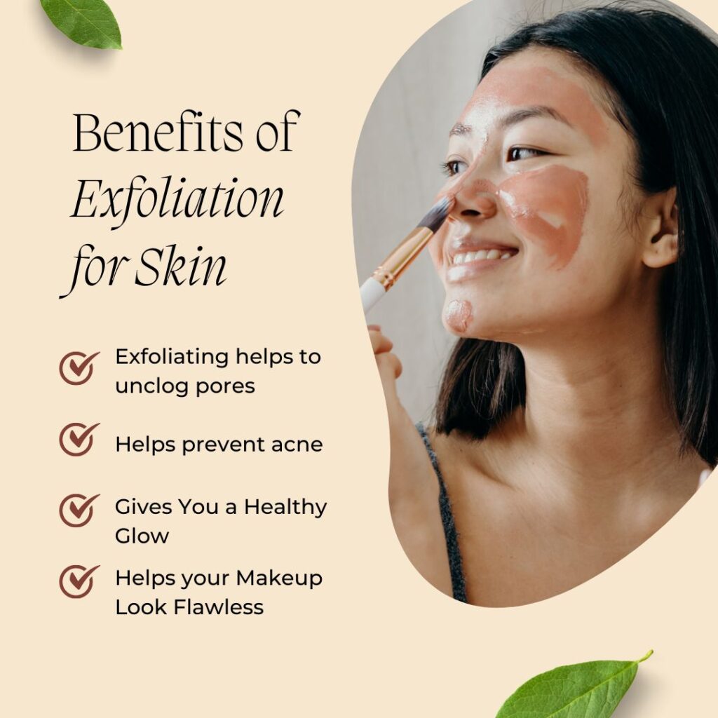 An image of a person applying an exfoliator to their face.