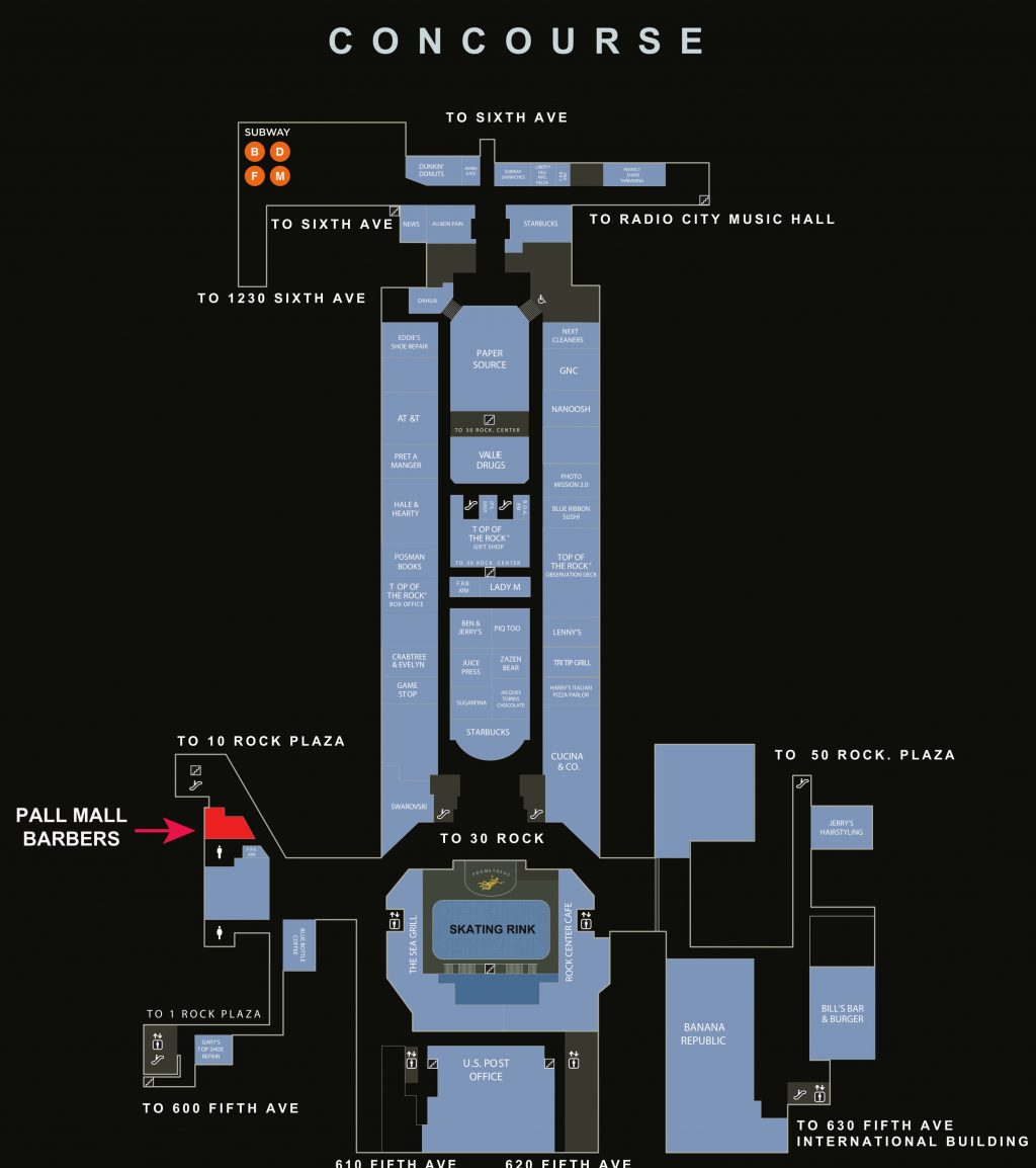 Pall Mall Barbers Midtown Map , Best Barber Shop Madison Avenue