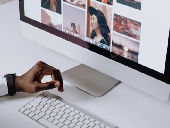 browsing pexels on an imac