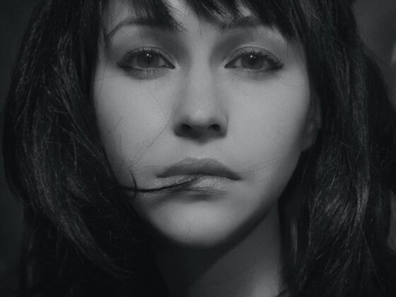 woman with bangs portrait photo