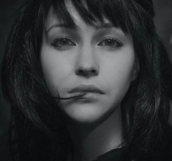 woman with bangs portrait photo