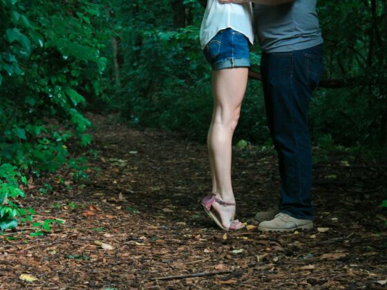 man and woman standing face to face